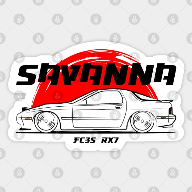 FC RX 7 JDM Sticker by GoldenTuners